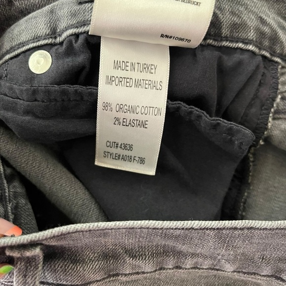 Agolde Sophie High Rise Skinny Crop Distressed Jeans Maverik Grey Size 28 - Picture 8 of 8